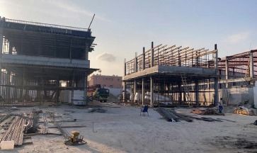 Civil works construction site