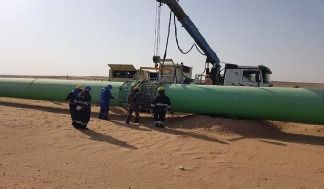 Pipeline installation in the desert
